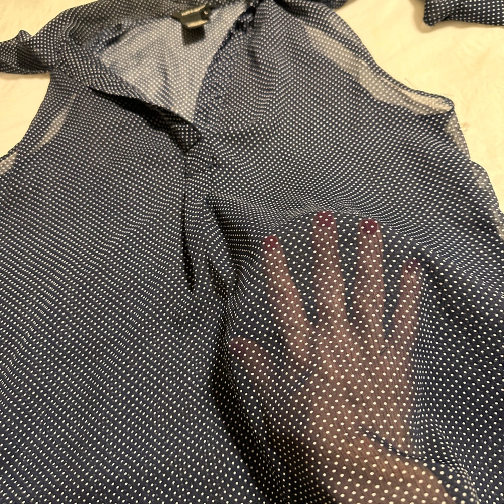 Jules & Leopold Dark Blue Polka Dot Top